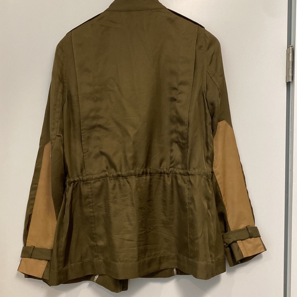 Veronica Beard Olive Utility Jacket with Tan Accents - Picture 7 of 9